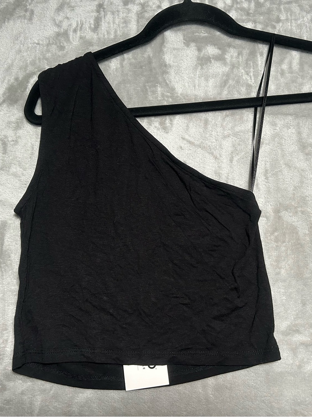 NA-KD One Shoulder Crop Top Women’s Small Black Stretch